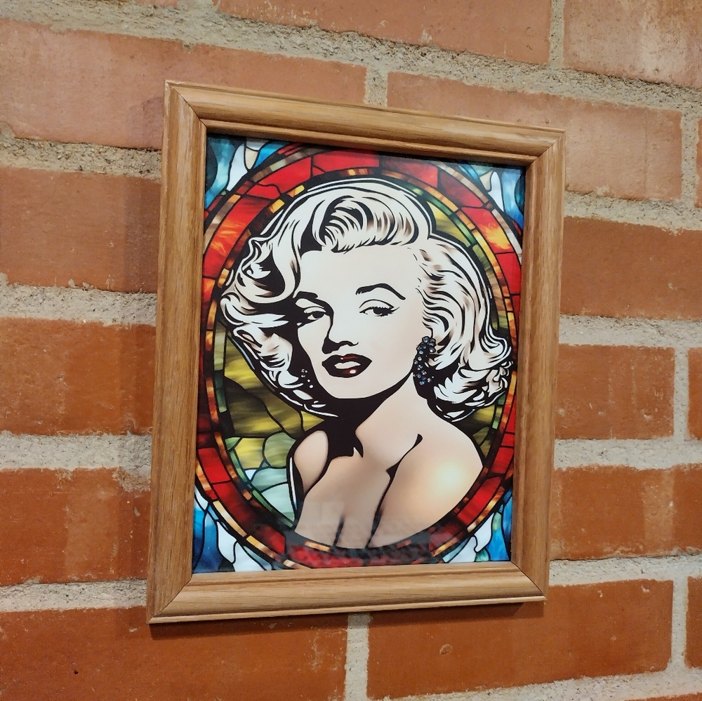Marilyn Monroe Stained Glass Style Framed Art Print By Neon Nicho
